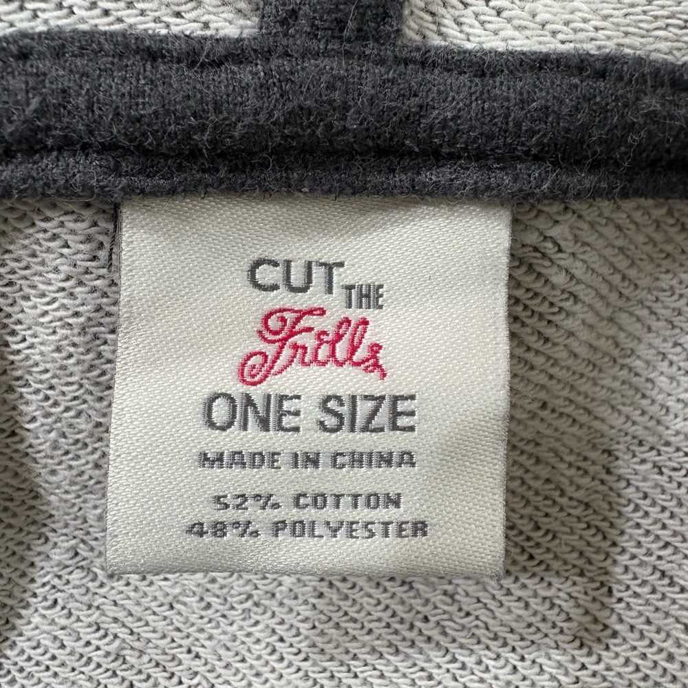 Cut the Frills Charcoal Gray Hooded Women's Top OS NWT - Picture 4 of 5